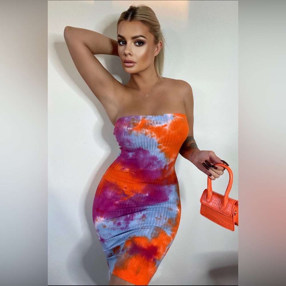 Tye Dye Ribbed Dress - Picture 1 of 4